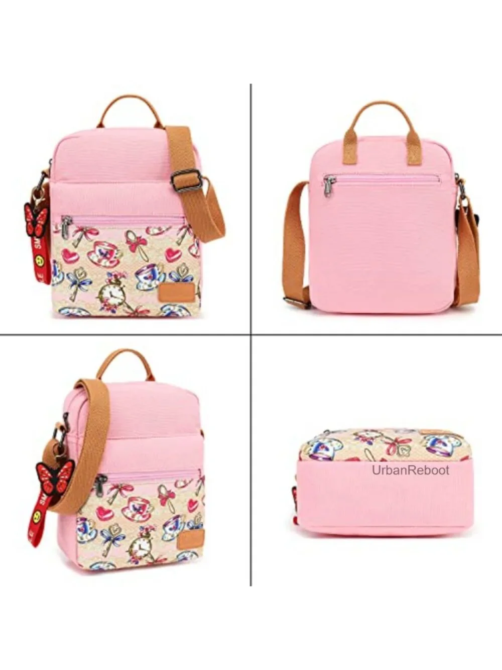 Girls Canvas Crossbody Bag Purse Set Small Messenger Bag Adjustable Strap